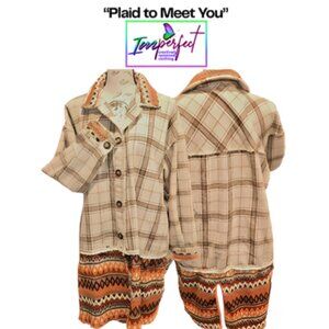 Upcycled plaid flannel shacket